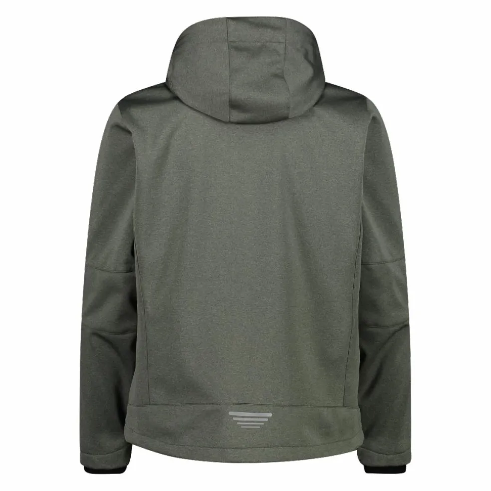 Giacca da uomo in Softshell melange con cappuccio staccabile