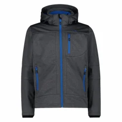 Giacca da uomo in Softshell melange con cappuccio staccabile