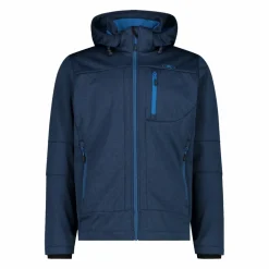 Giacca da uomo in Softshell melange con cappuccio staccabile