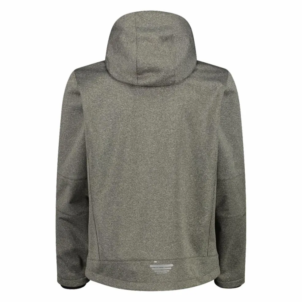 Giacca da uomo in Softshell melange con cappuccio staccabile