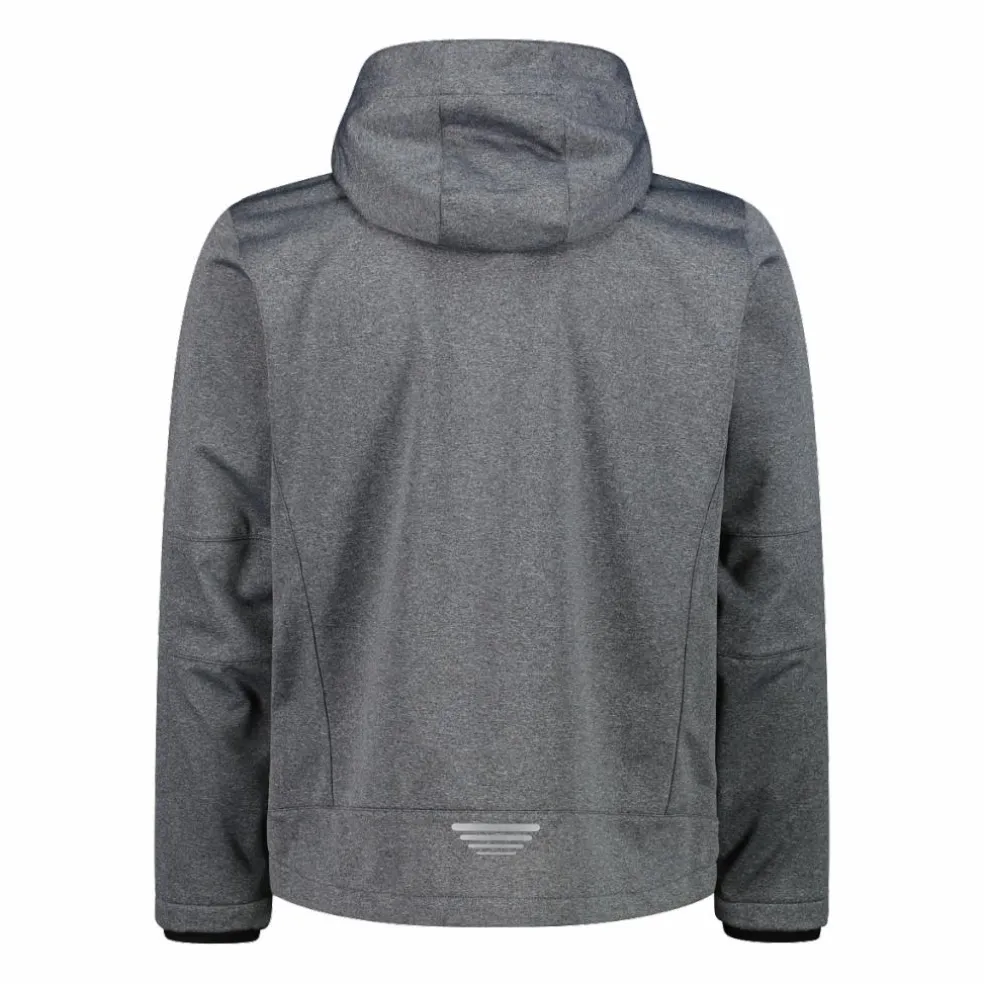 Giacca da uomo in Softshell melange con cappuccio staccabile
