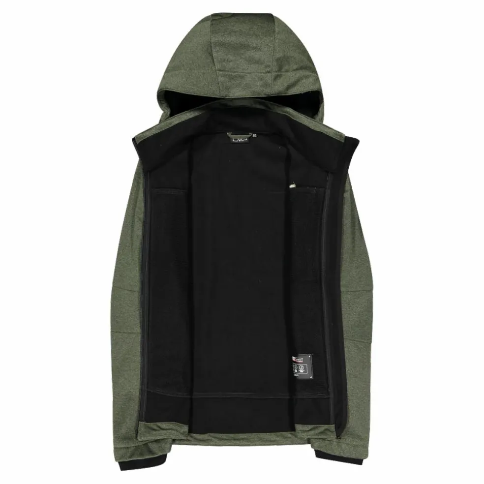 Giacca da uomo in Softshell melange con cappuccio staccabile