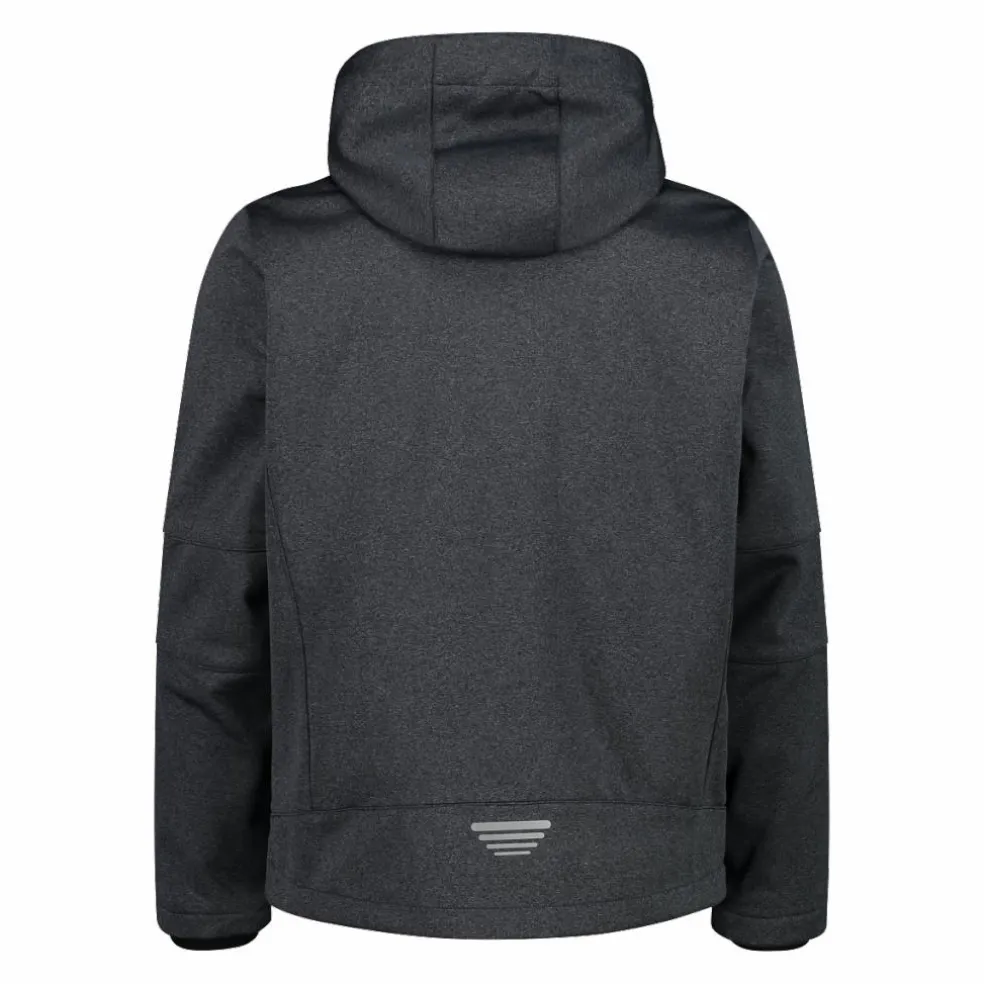 Giacca da uomo in Softshell melange con cappuccio staccabile