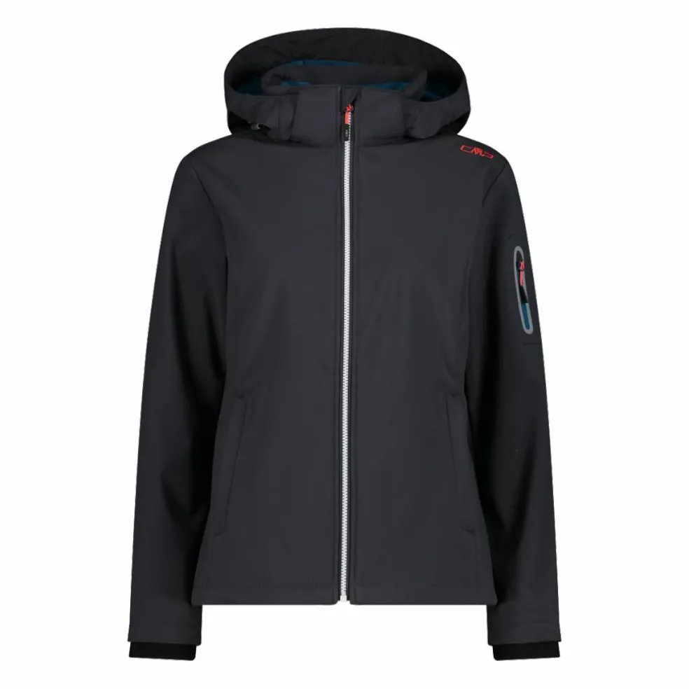 Giacca donna in Softshell con cappuccio staccabile