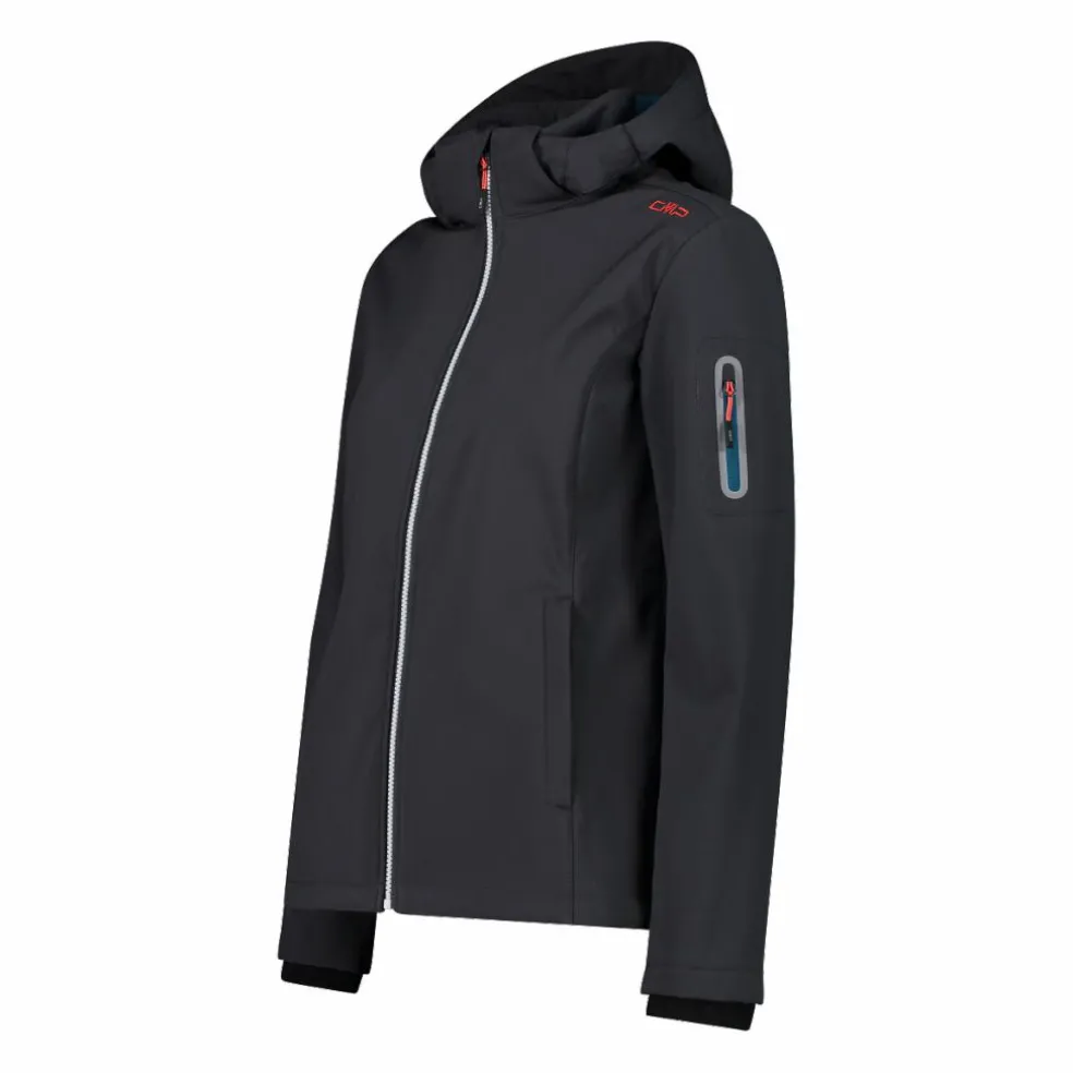 Giacca donna in Softshell con cappuccio staccabile