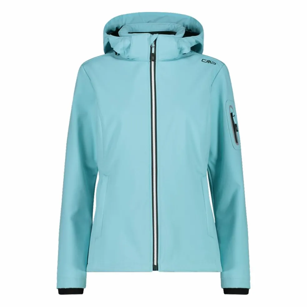 Giacca donna in Softshell con cappuccio staccabile