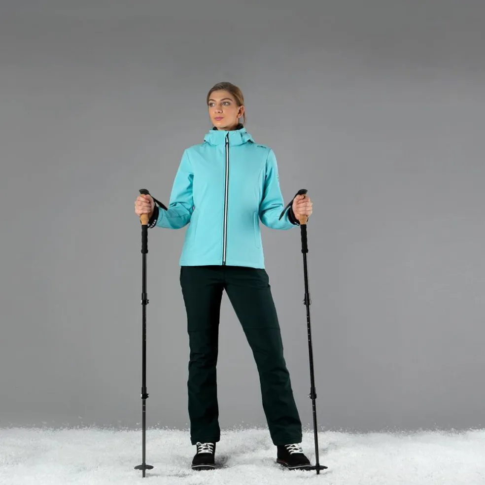 Giacca donna in Softshell con cappuccio staccabile