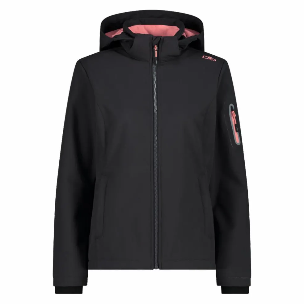 Giacca donna in Softshell con cappuccio staccabile