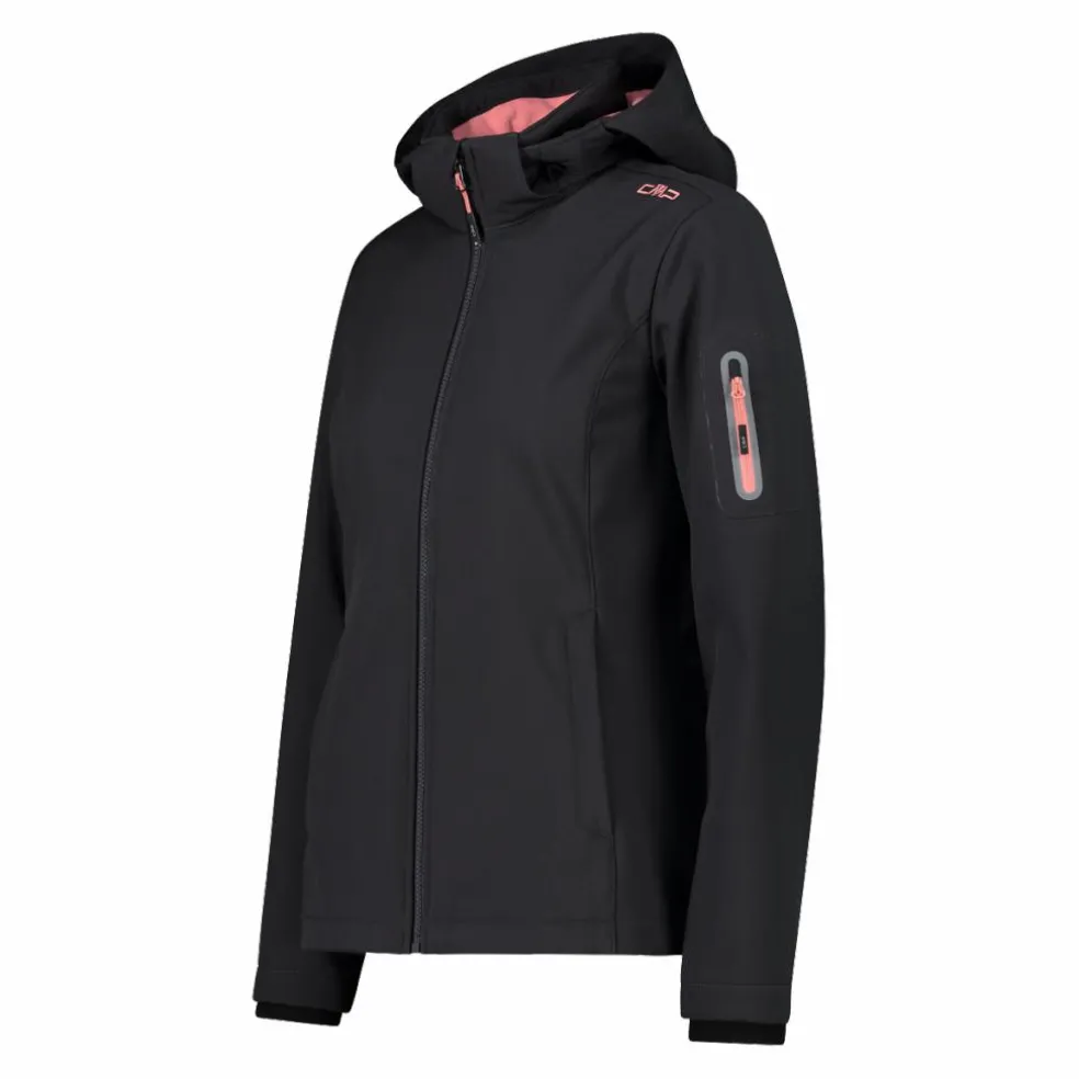 Giacca donna in Softshell con cappuccio staccabile