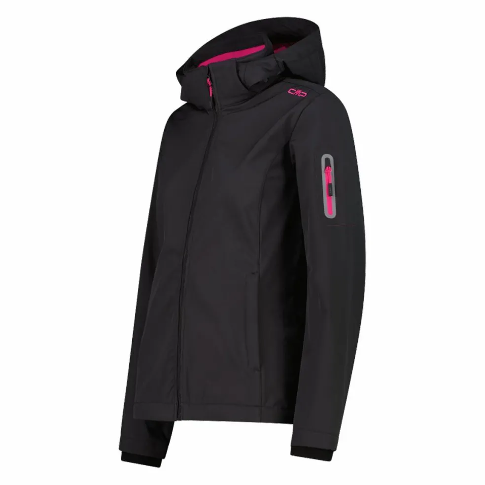 Giacca donna in Softshell con cappuccio staccabile