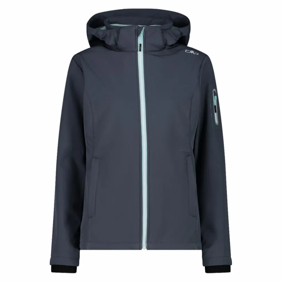 Giacca donna in Softshell con cappuccio staccabile