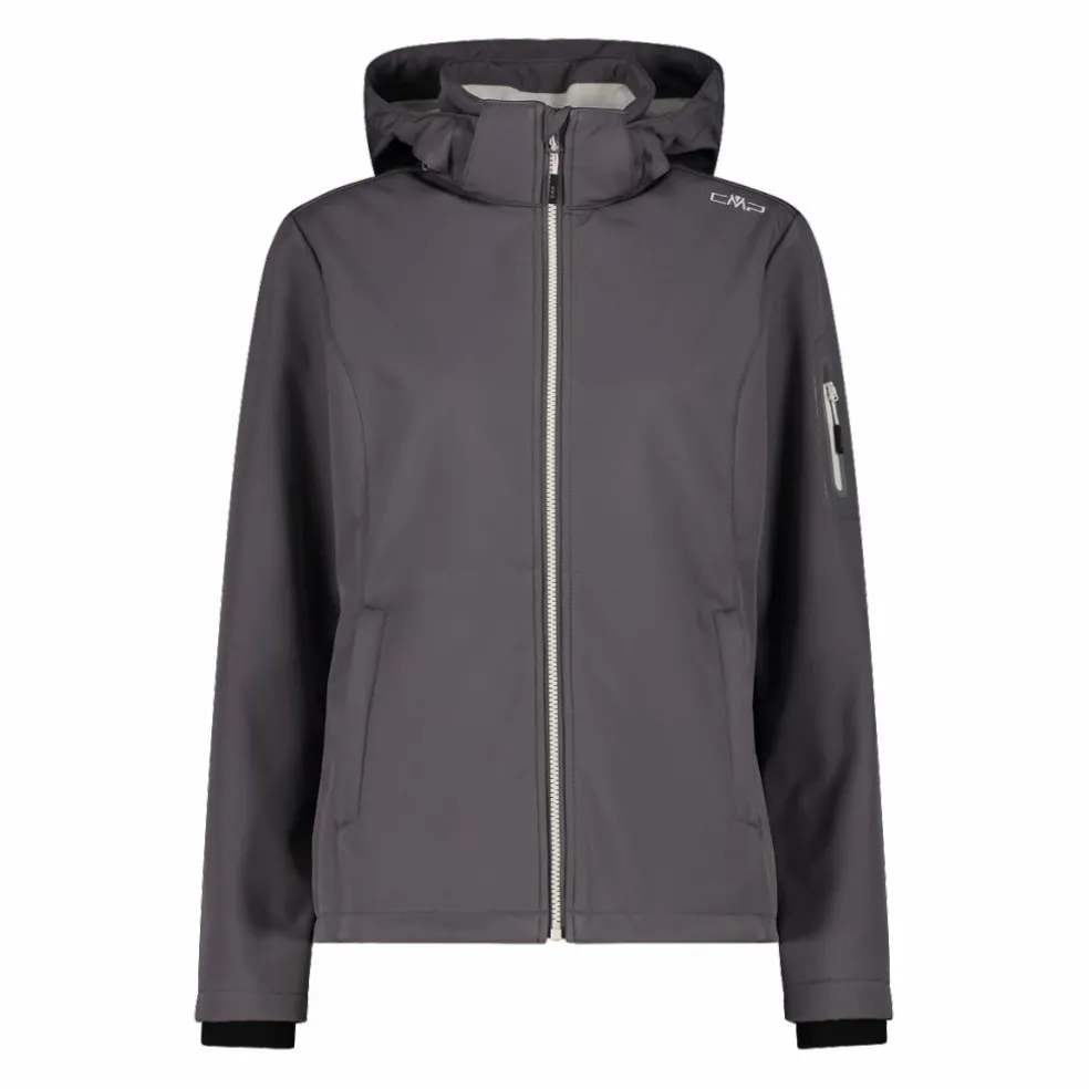 Giacca donna in Softshell con cappuccio staccabile