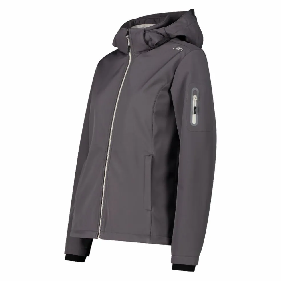Giacca donna in Softshell con cappuccio staccabile