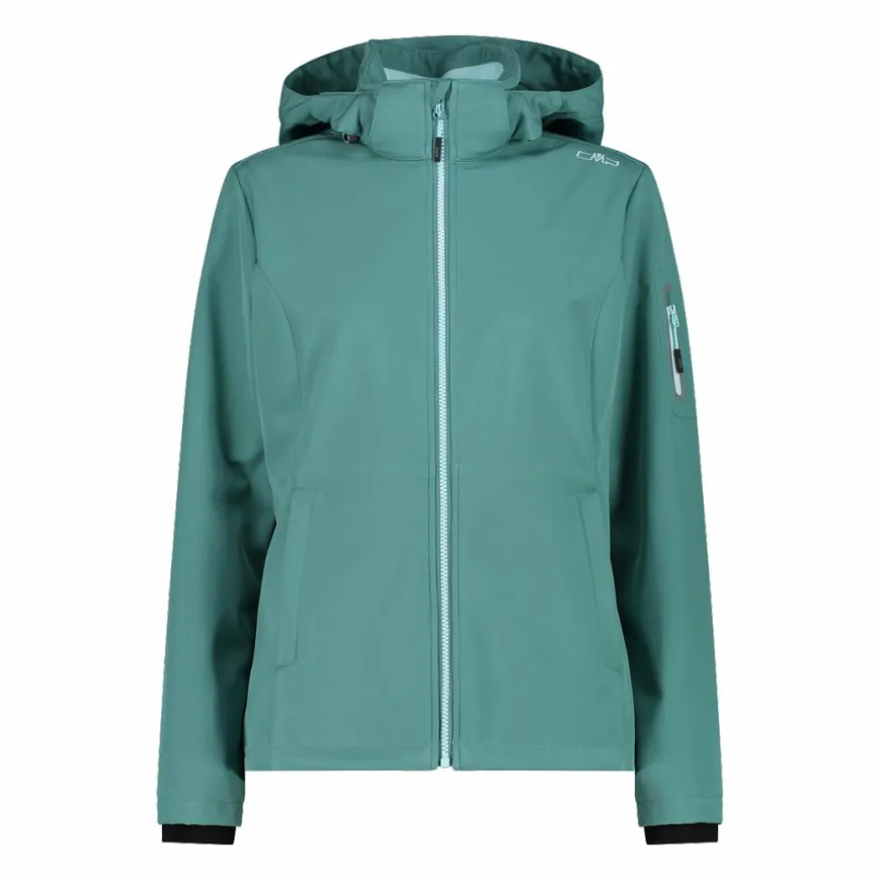 Giacca donna in Softshell con cappuccio staccabile