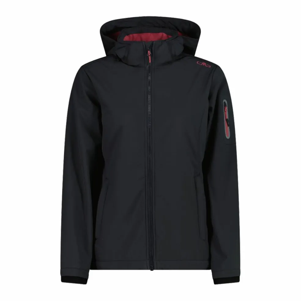 Giacca donna in Softshell con cappuccio staccabile