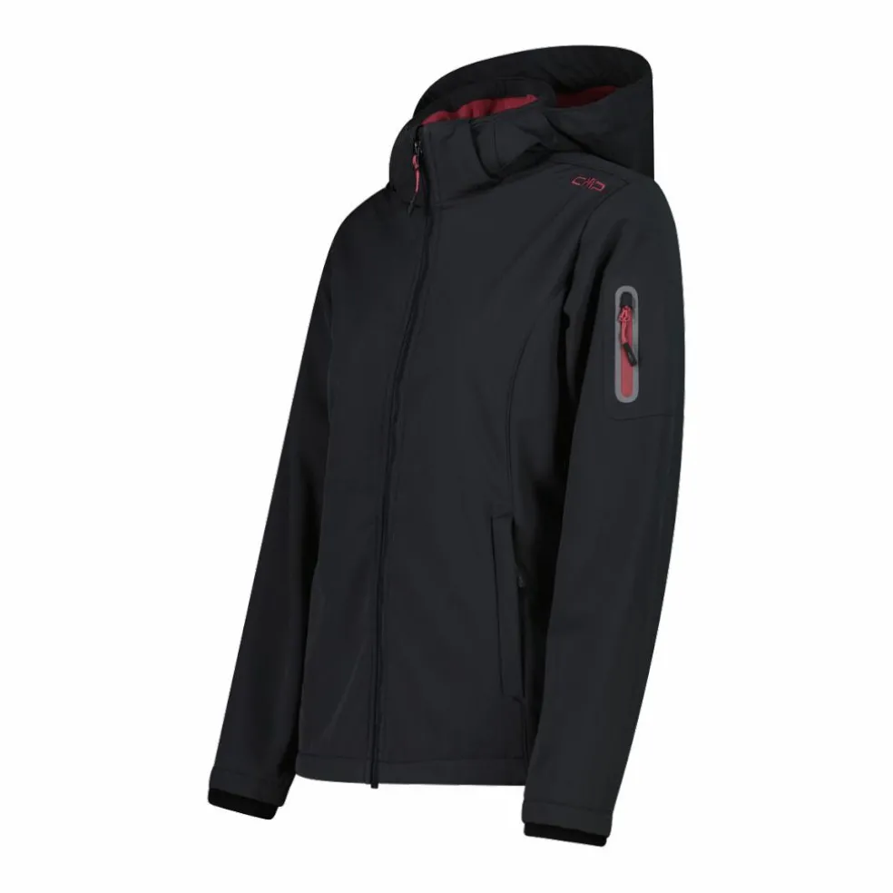 Giacca donna in Softshell con cappuccio staccabile