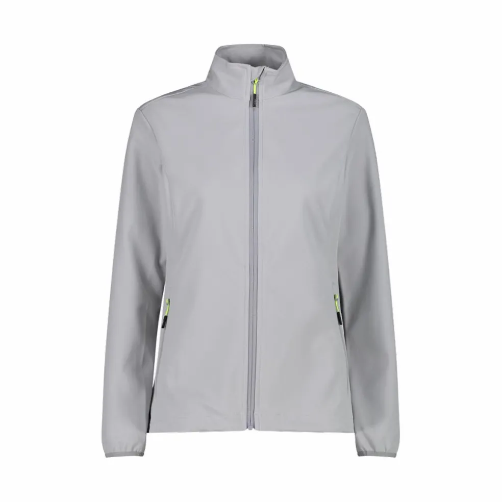 Giacca donna in softshell con dettagli reflective