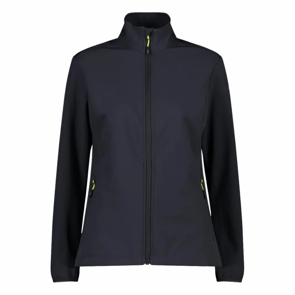 Giacca donna in softshell con dettagli reflective