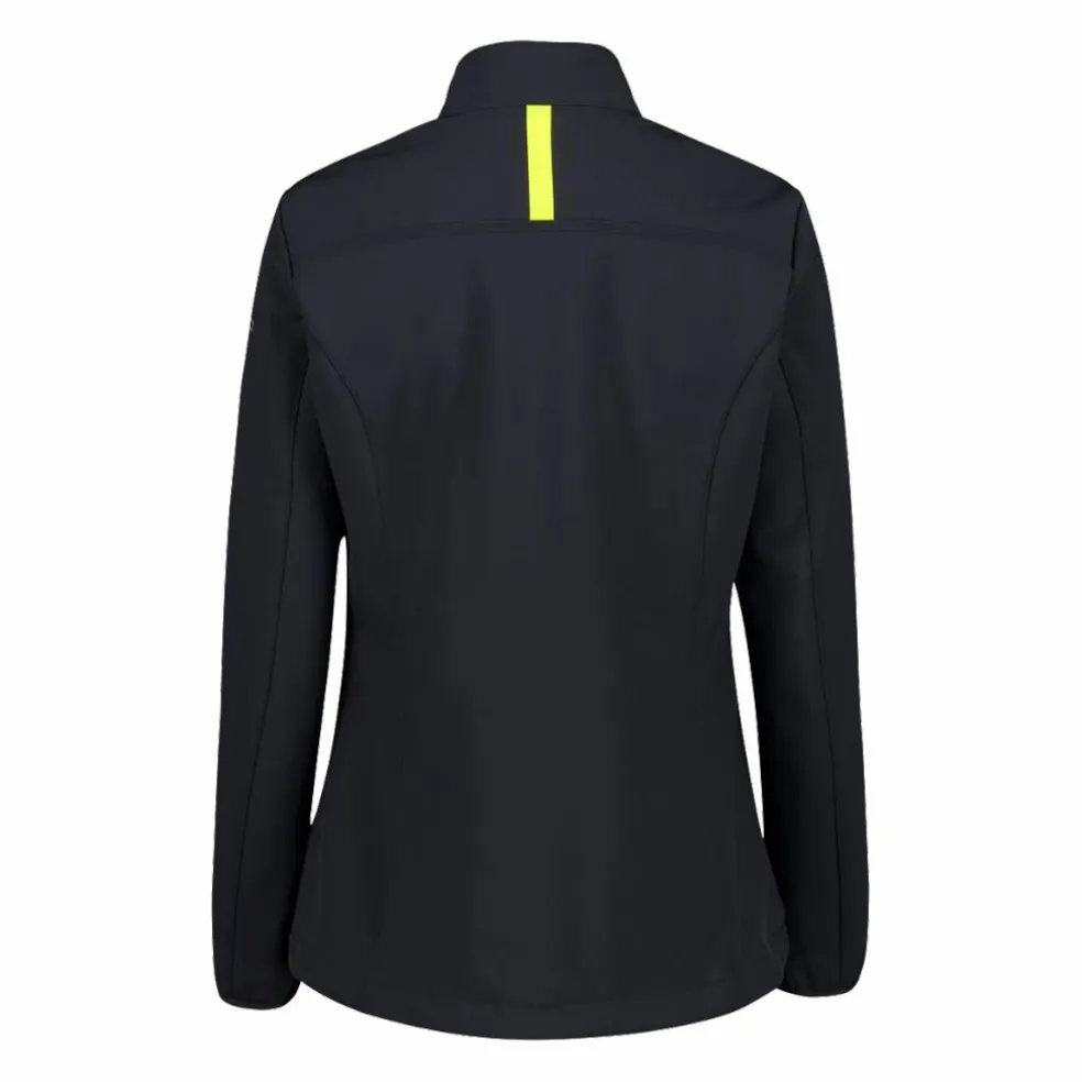 Giacca donna in softshell con dettagli reflective