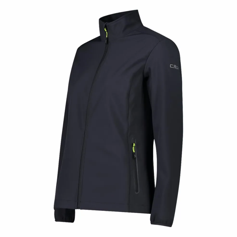 Giacca donna in softshell con dettagli reflective
