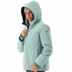Giacca double face con cappuccio da donna
