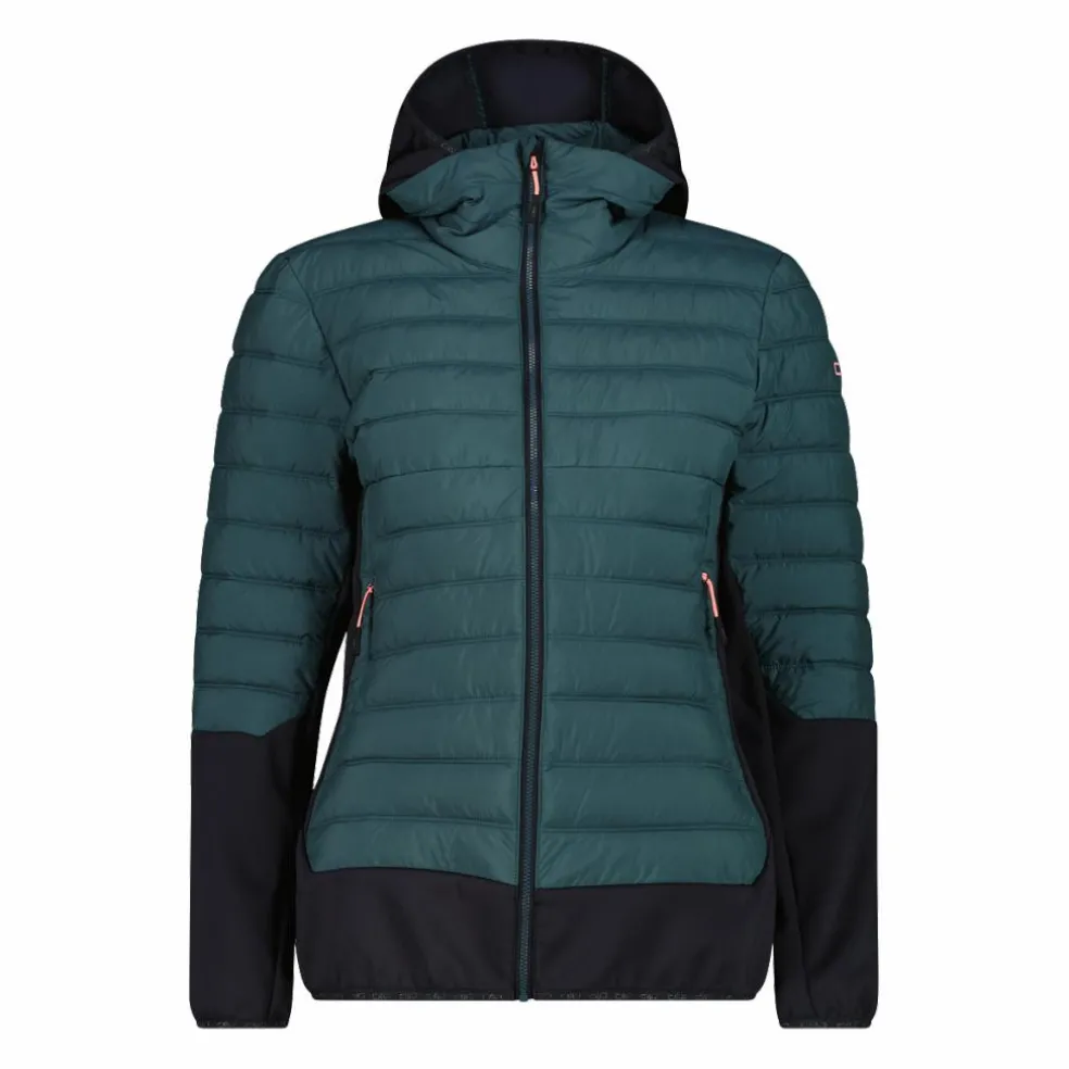 Giacca ibrida donna imbottita Unlimitech con PrimaLoft® Black ThermoPlume con cappuccio