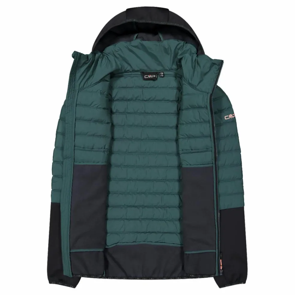 Giacca ibrida donna imbottita Unlimitech con PrimaLoft® Black ThermoPlume con cappuccio