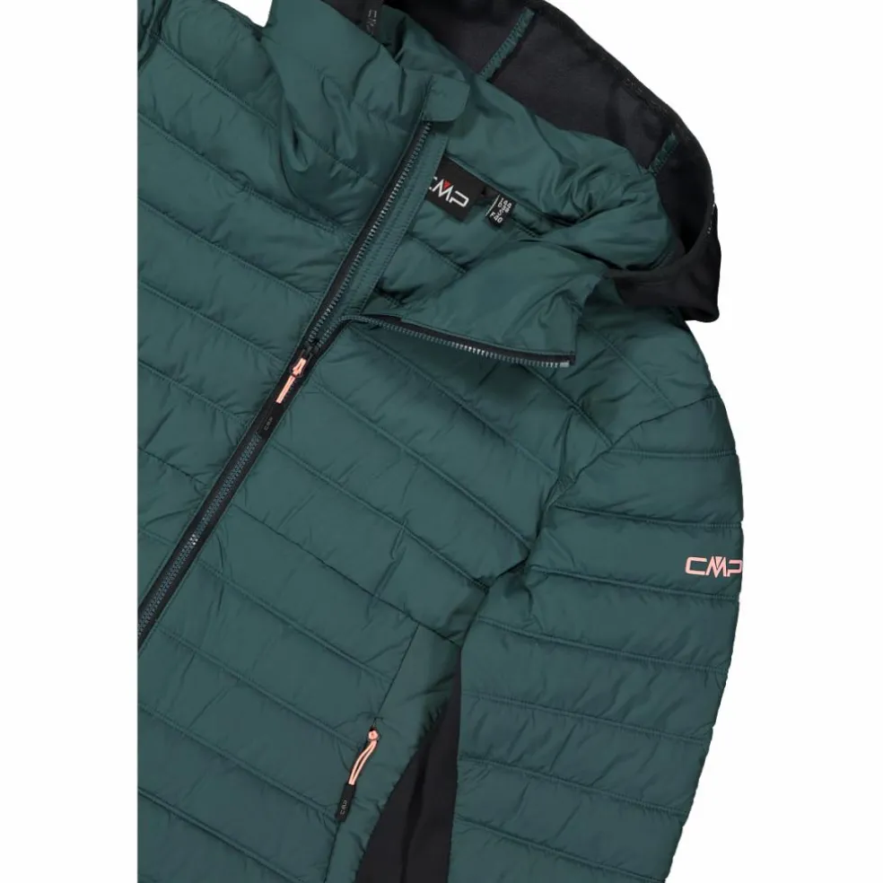 Giacca ibrida donna imbottita Unlimitech con PrimaLoft® Black ThermoPlume con cappuccio