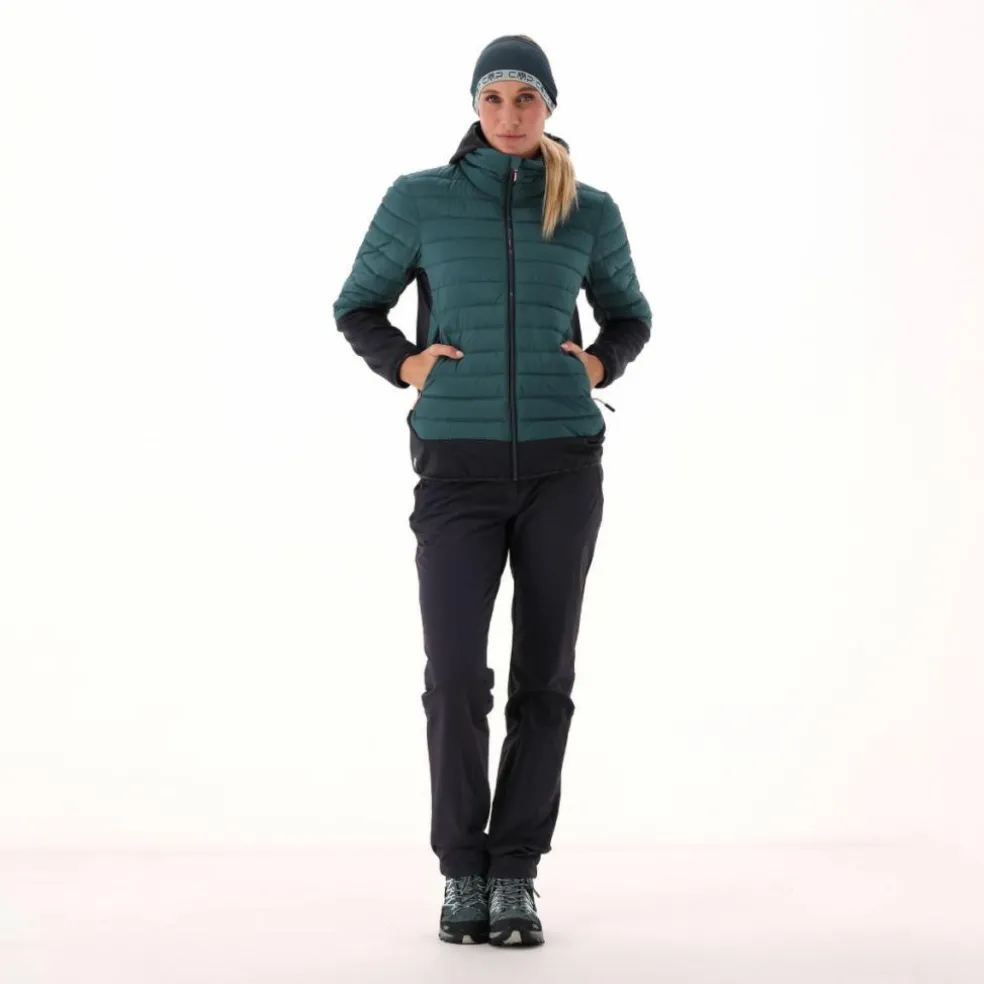 Giacca ibrida donna imbottita Unlimitech con PrimaLoft® Black ThermoPlume con cappuccio