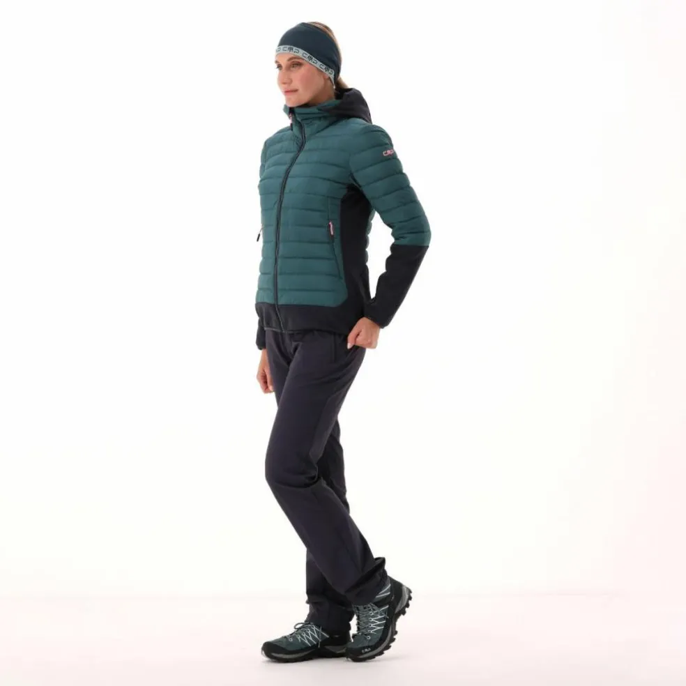 Giacca ibrida donna imbottita Unlimitech con PrimaLoft® Black ThermoPlume con cappuccio