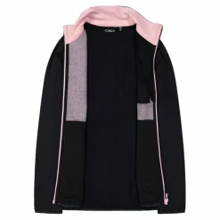 Giacca Ibrida in pile con zip da donna in knit tech
