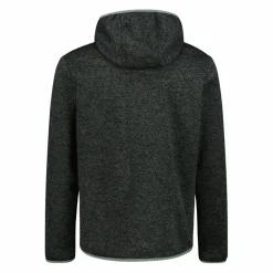 Giacca ibrida in pile da uomo in Knit Tech melange con cappuccio