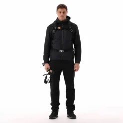 Giacca ibrida in pile da uomo in Knit Tech melange con cappuccio