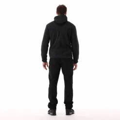 Giacca ibrida in pile da uomo in Knit Tech melange con cappuccio
