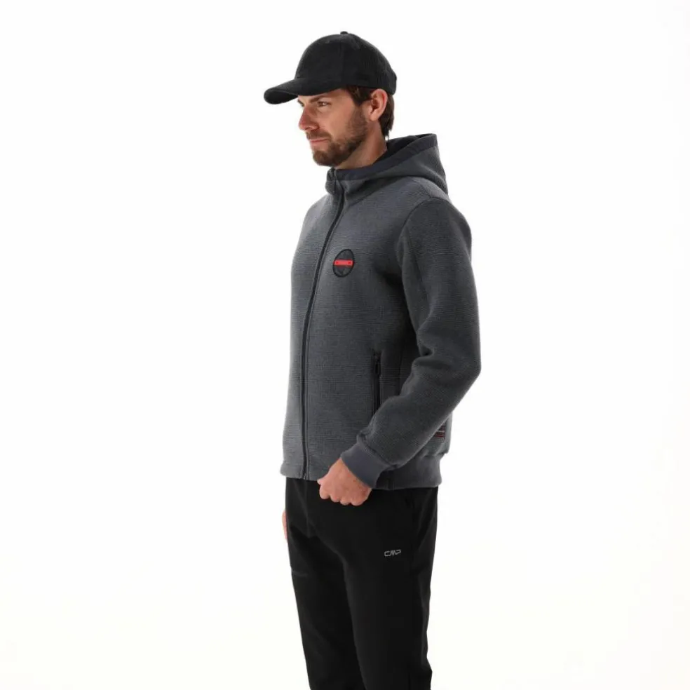 Giacca imbottita in Knit Tech da uomo con cappuccio
