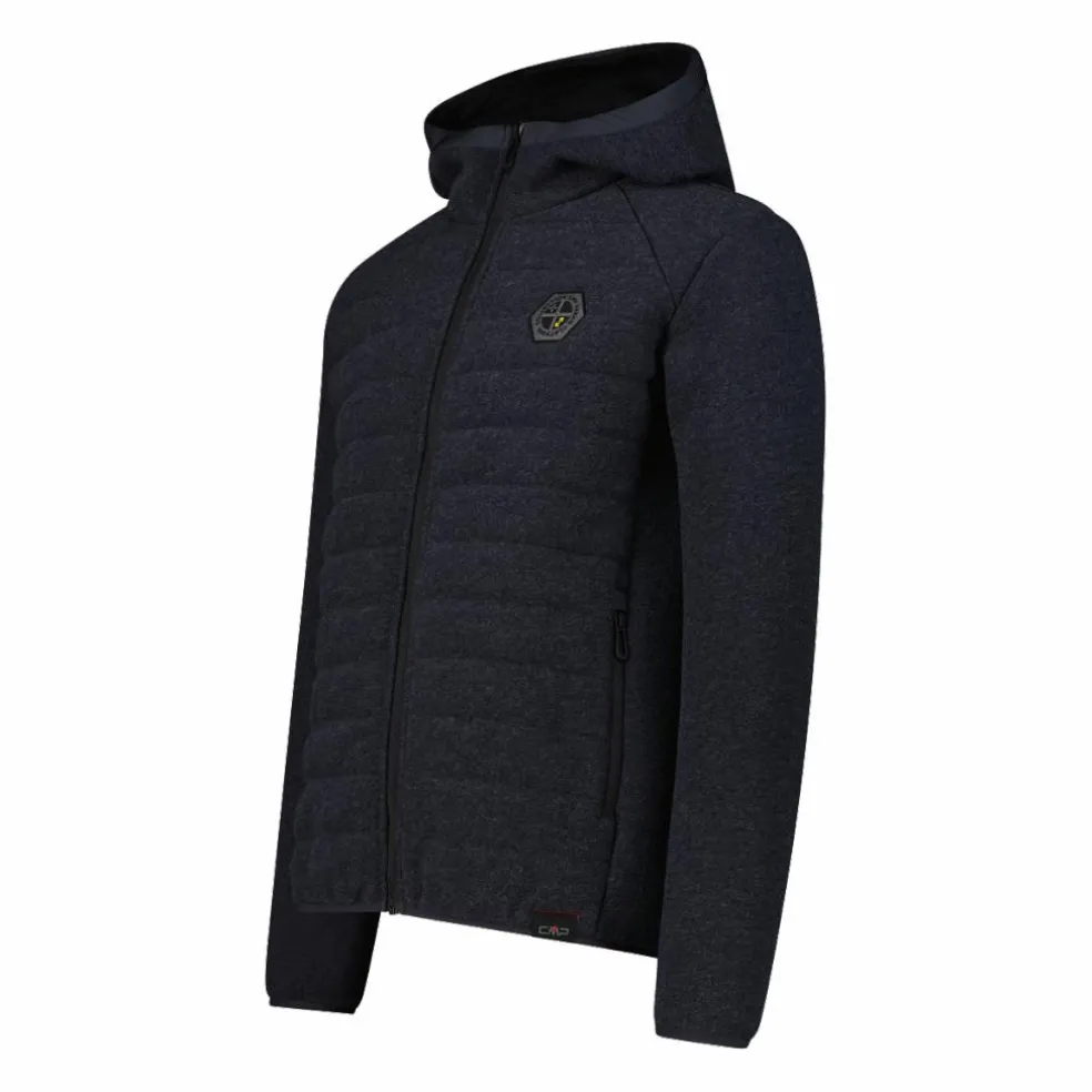 Giacca imbottita in Knit Tech da uomo con cappuccio