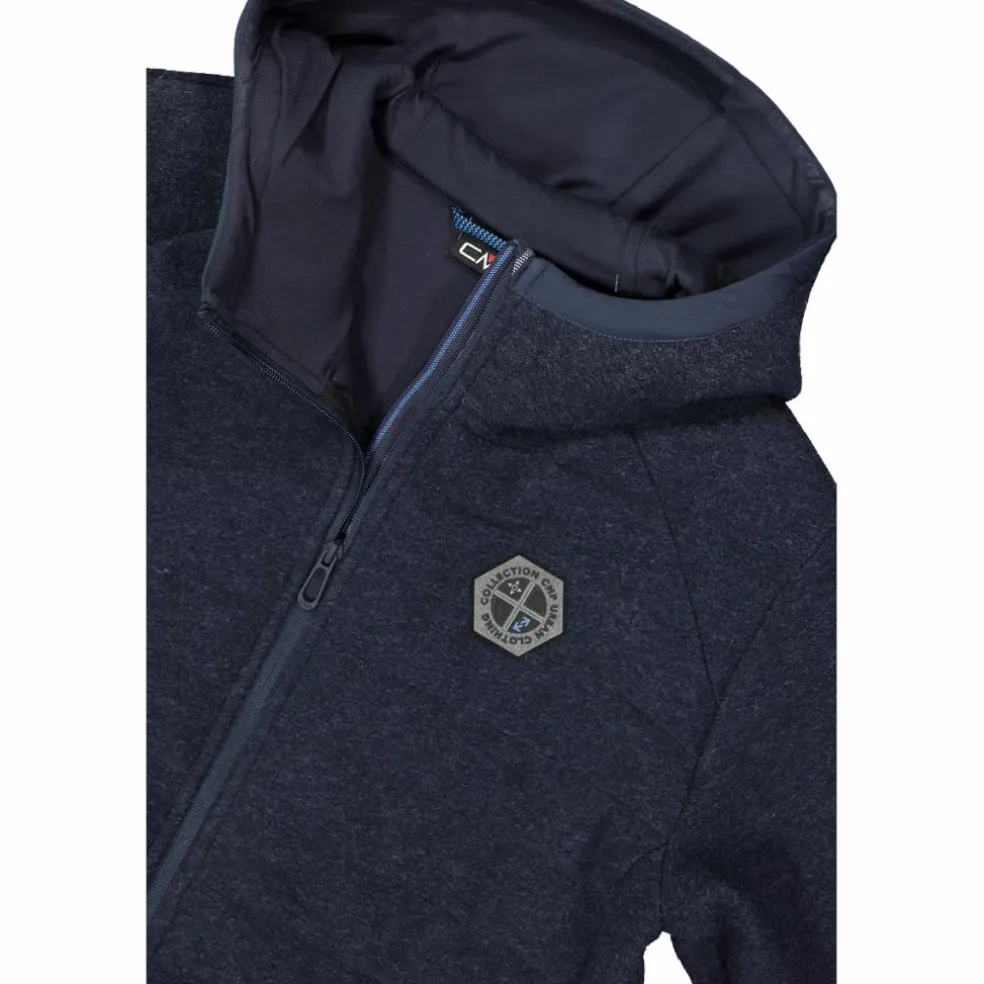 Giacca imbottita in Knit Tech da uomo con cappuccio