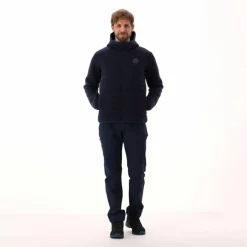 Giacca imbottita in Knit Tech da uomo con cappuccio