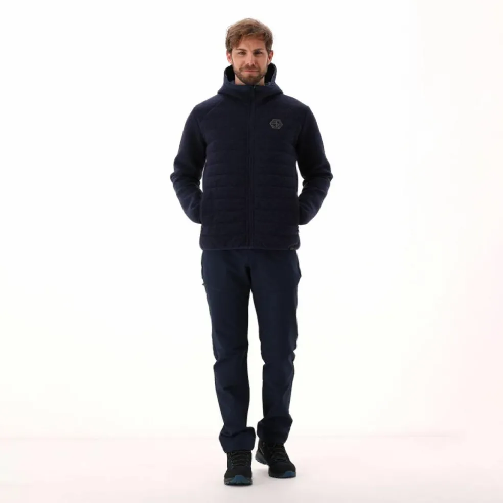 Giacca imbottita in Knit Tech da uomo con cappuccio