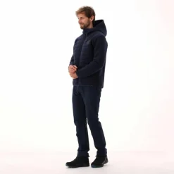 Giacca imbottita in Knit Tech da uomo con cappuccio