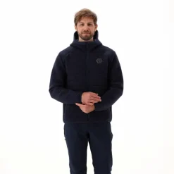 Giacca imbottita in Knit Tech da uomo con cappuccio