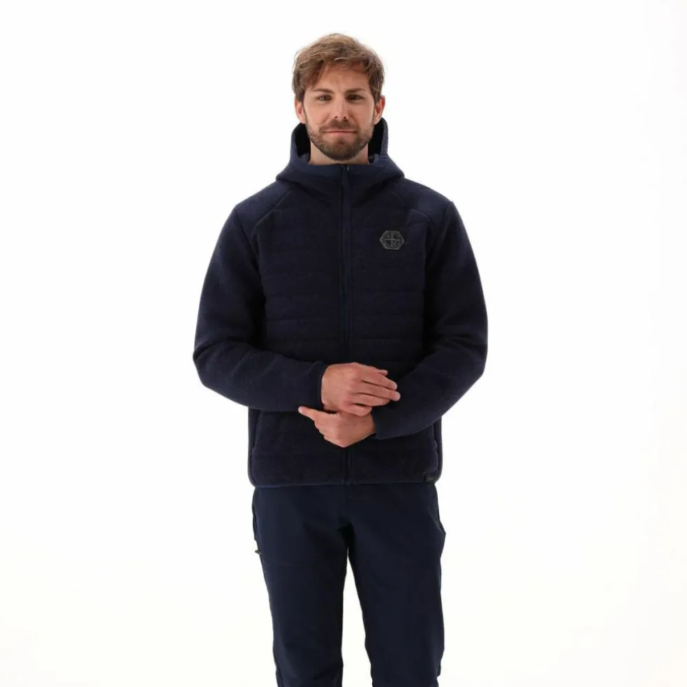 Giacca imbottita in Knit Tech da uomo con cappuccio