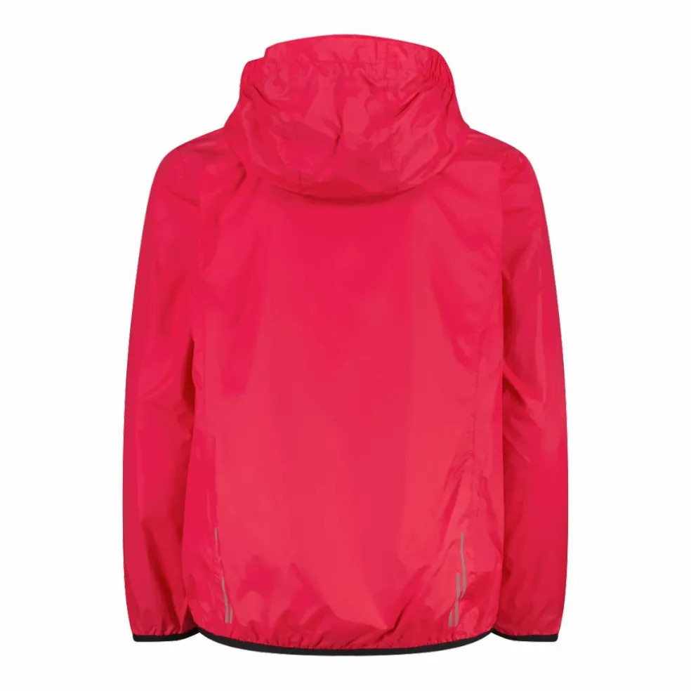 Giacca impermeabile da bambina ripiegabile con cappuccio