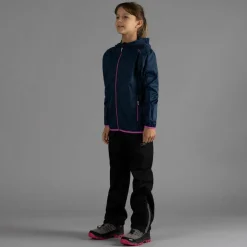 Giacca impermeabile da bambina ripiegabile con cappuccio