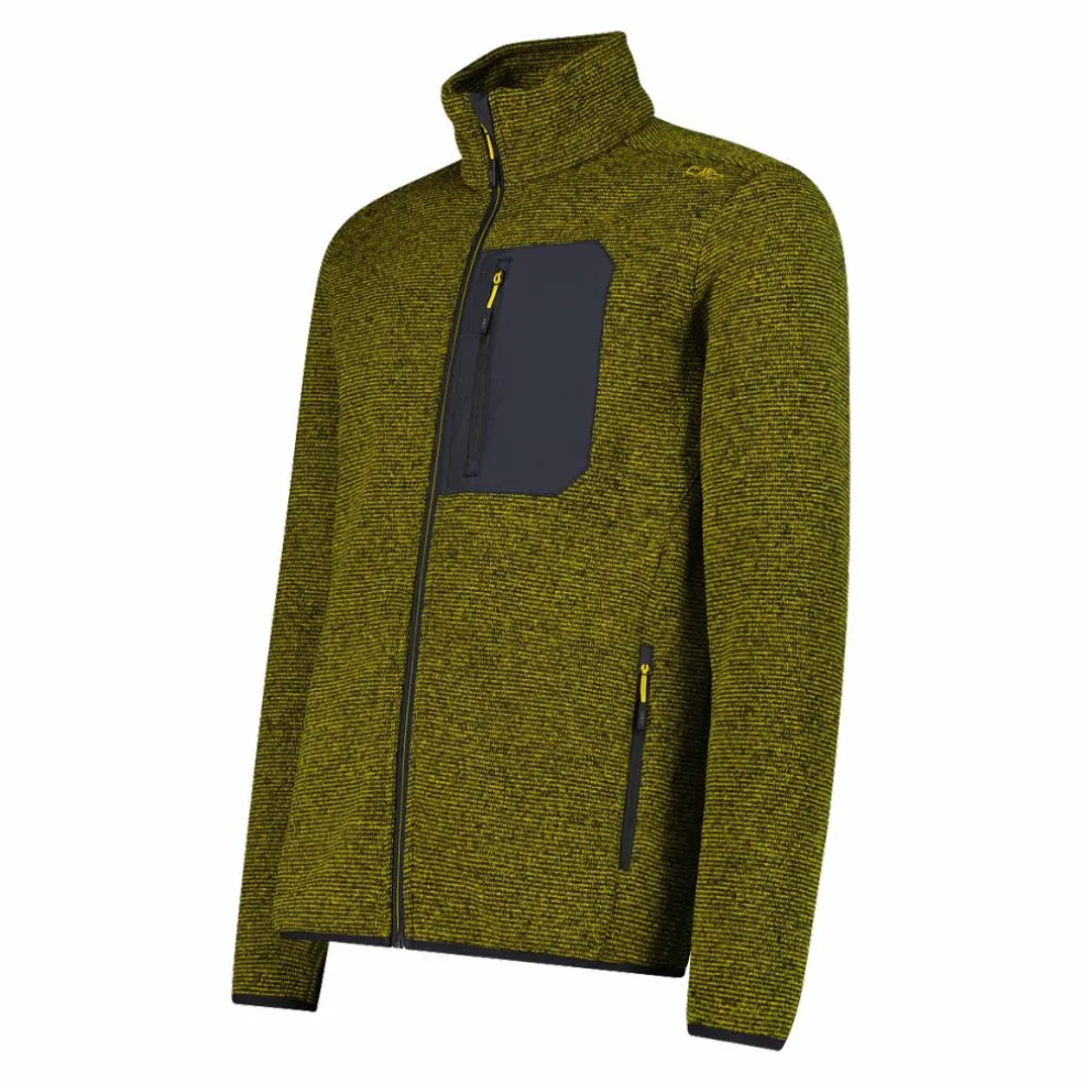 Giacca in pile con zip da uomo in knit tech