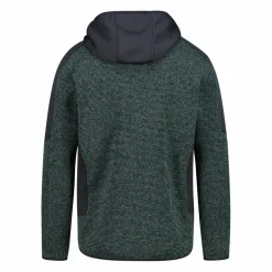 Giacca in pile con zip da uomo in knit tech con cappuccio