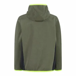 Giacca in pile con zip da bambino color block con cappuccio