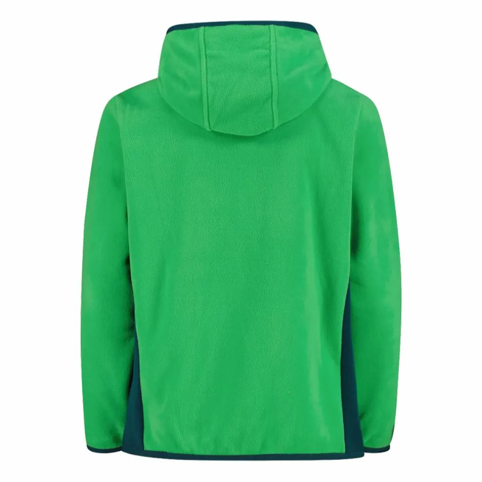 Giacca in pile con zip da bambino color block con cappuccio