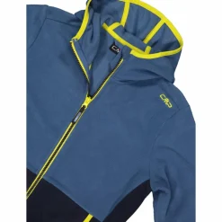 Giacca in pile con zip da bambino color block con cappuccio