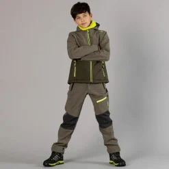 Giacca in pile con zip da bambino color block con cappuccio